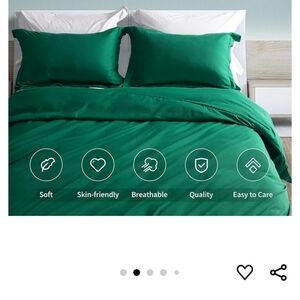 Duvet Soft Brushed Microfiber1 Comforter Cover Emerald green